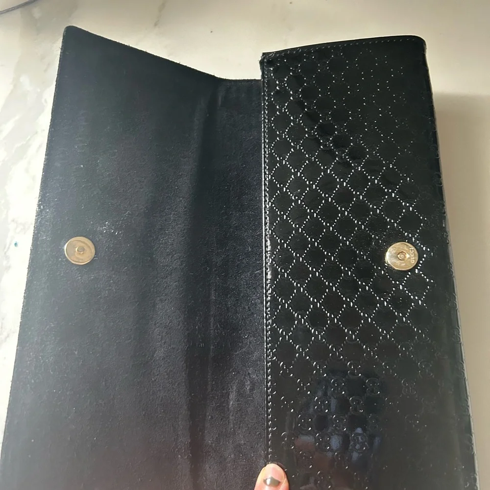 Gucci Black Patent Leather Clutch